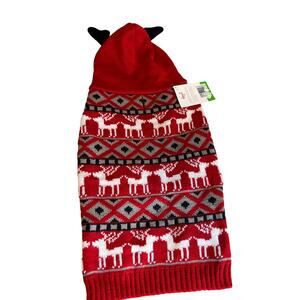 Dog hooded reindeer sweater